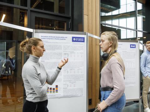 Students presenting their posters